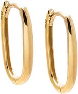 BY ADINA EDEN Elongated Oval Huggie Hoop 14K
