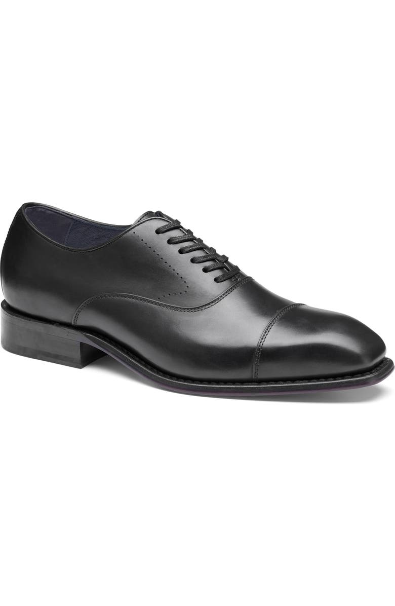 Johnston & Murphy Ashton Cap Toe Derby, Main, color, Black Full Grain