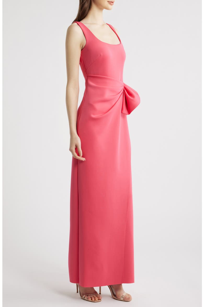 Gathered Waist Column Dress, Alternate, color, CORAL