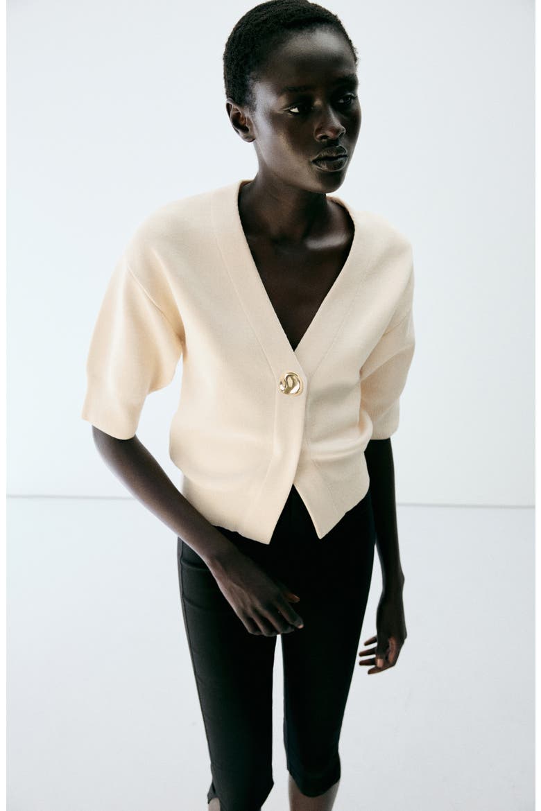 Helia V-Neck Cardigan, Alternate, color, ECRU