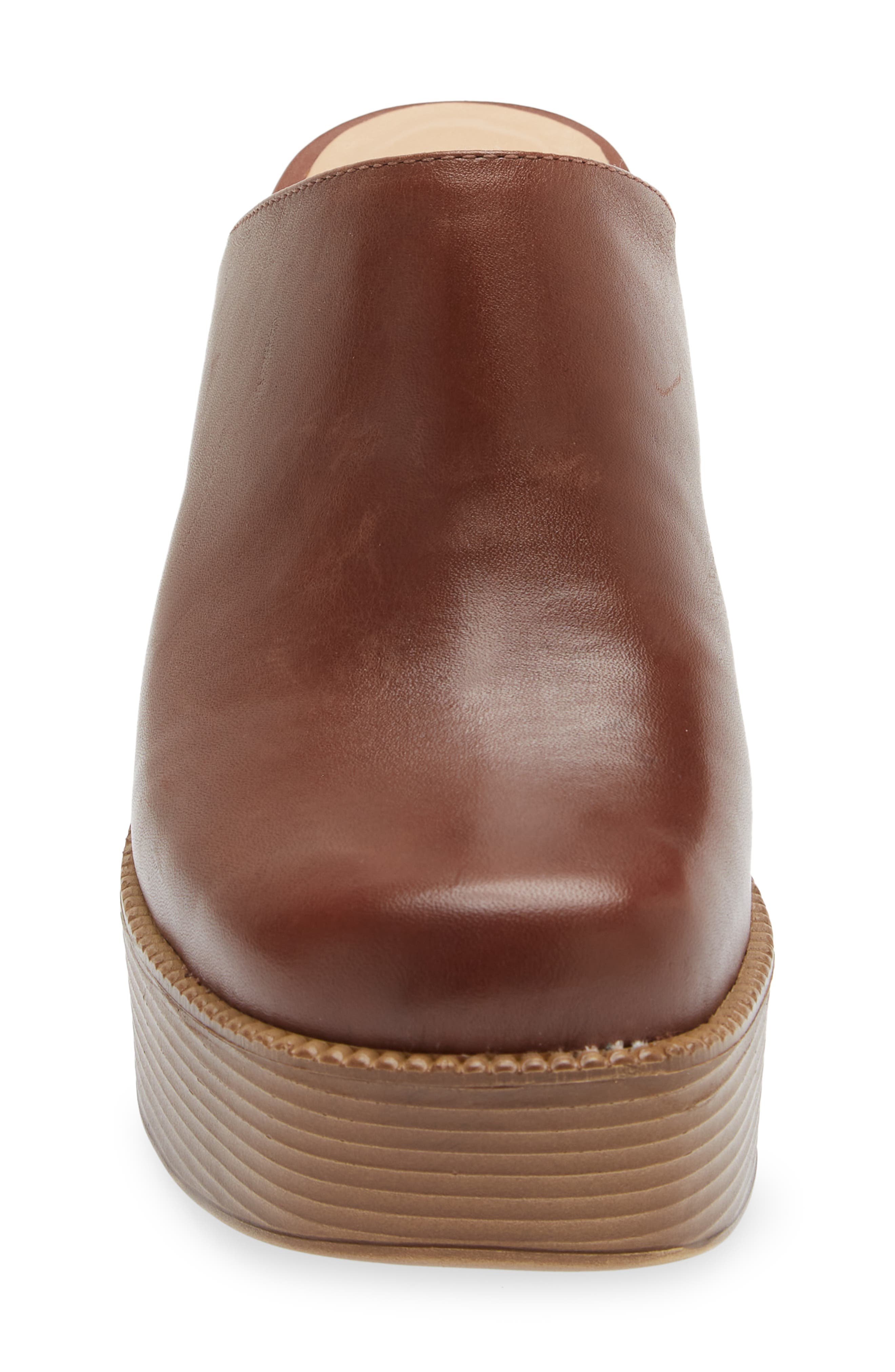 Bowe Platform Mule, Alternate, color, BROWN LEATHER