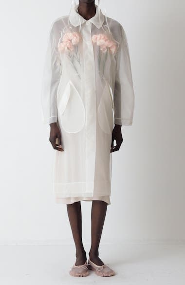 【SIMONE ROCHA】Carnation Cagoule オーガンザ ジャケット Simone Rochaのブラック Carnation Cagoule オーガンザ