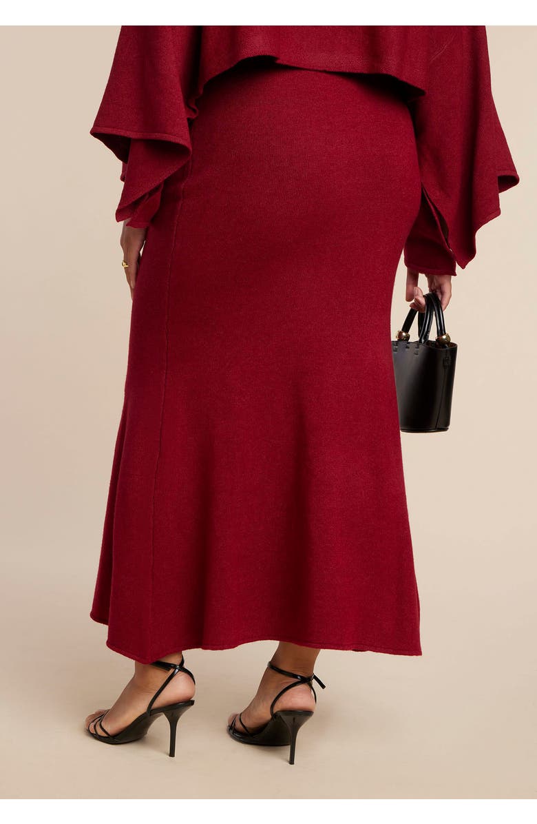 ELOQUII Sweater Maxi Skirt, Alternate, color, Rumba Red