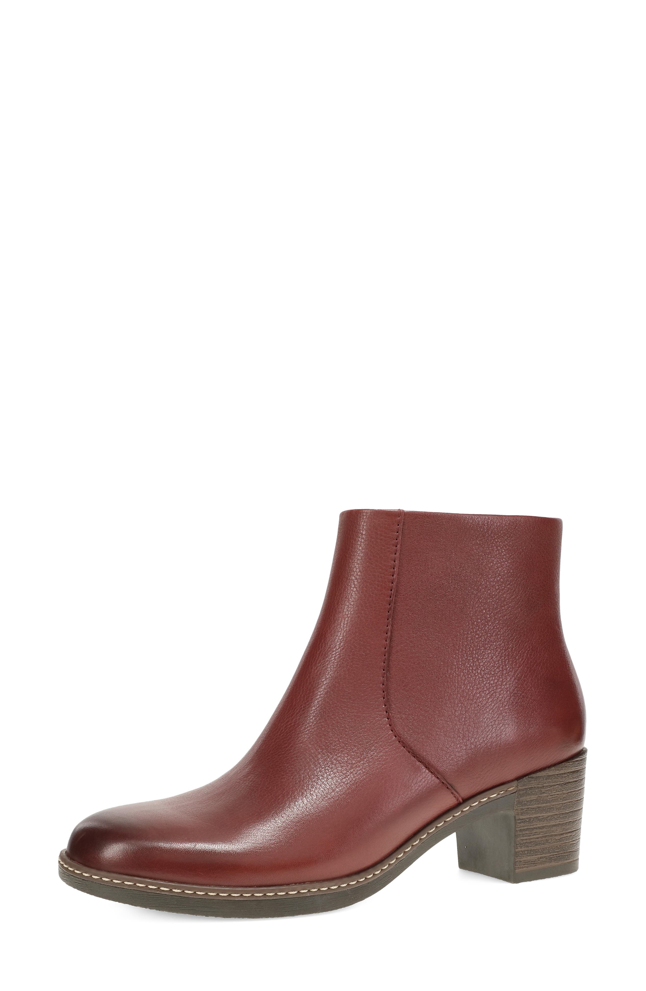 Meryll Leather Bootie, Alternate, color, SANGRIA
