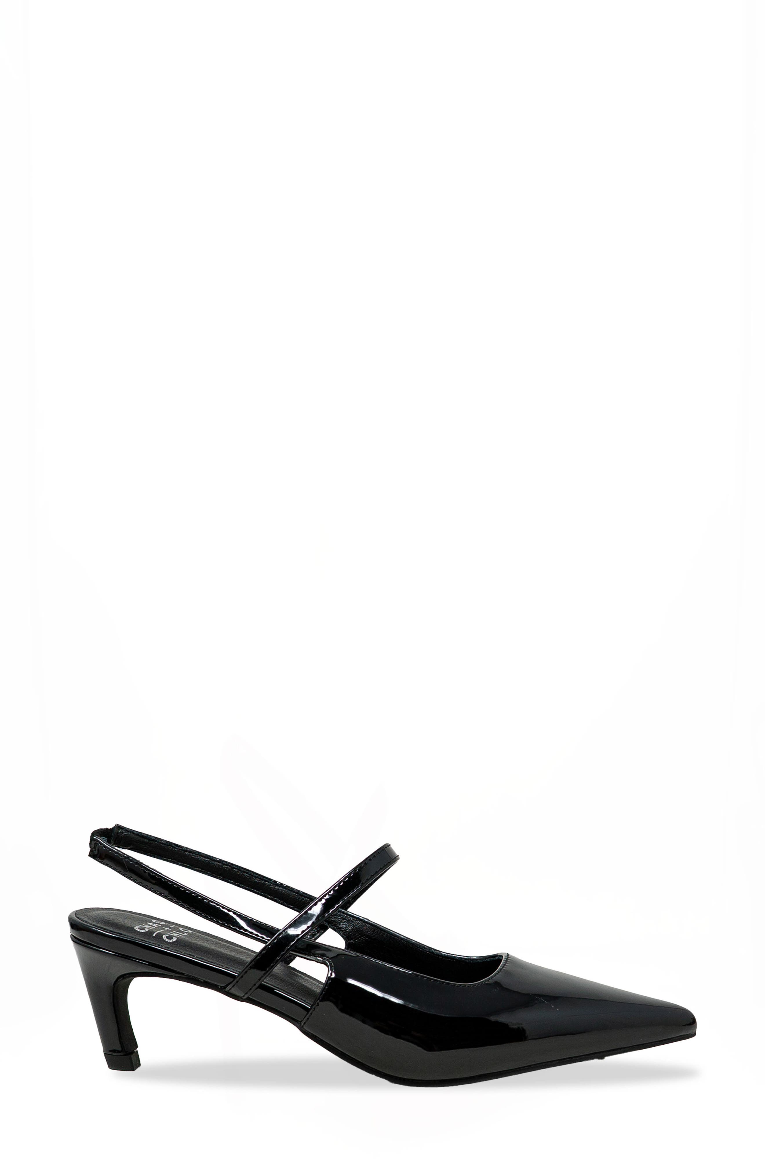 CHASE AND CHLOE Zandra Slingback Pump, Alternate, color, Black Patent