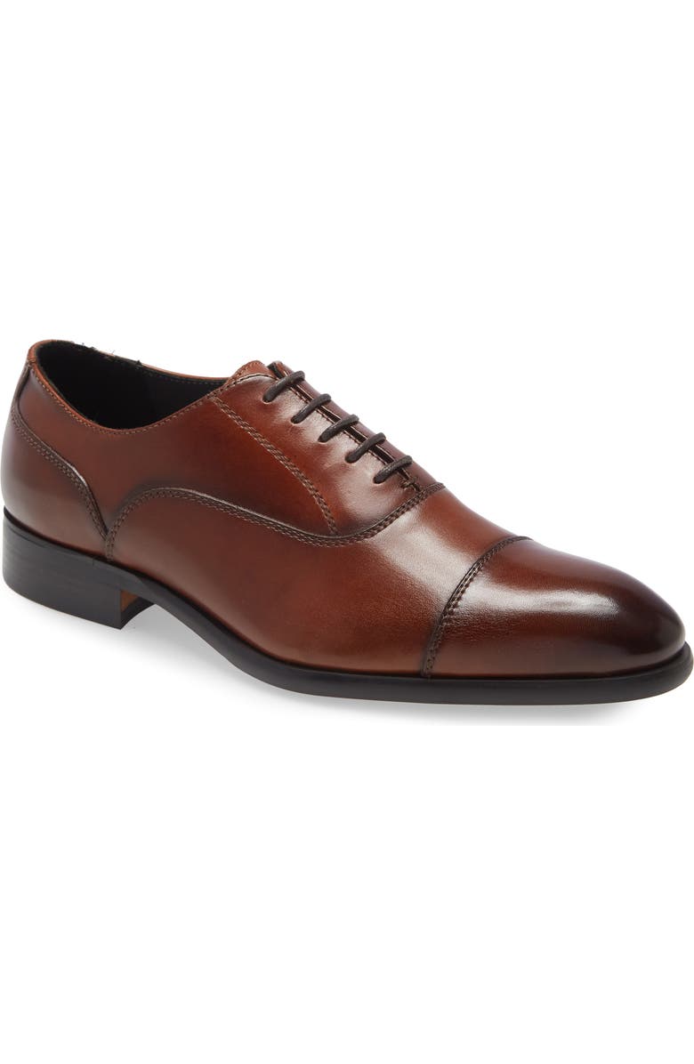 Nordstrom Dane Cap Toe Oxford, Main, color, Brown Leather