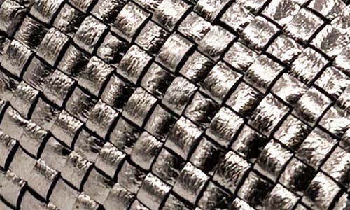 Chelsea Crew Zigor Woven Slide Sandal In Pewter Leather