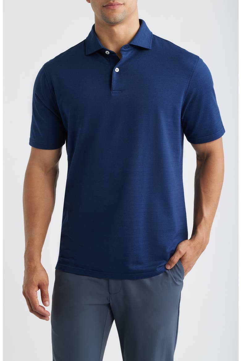 Crown Crafted Excursionist Flex Herringbone Polo, Main, color, NAVY