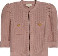 L'AGENCE Delilah Puff Sleeve Crop Cardigan