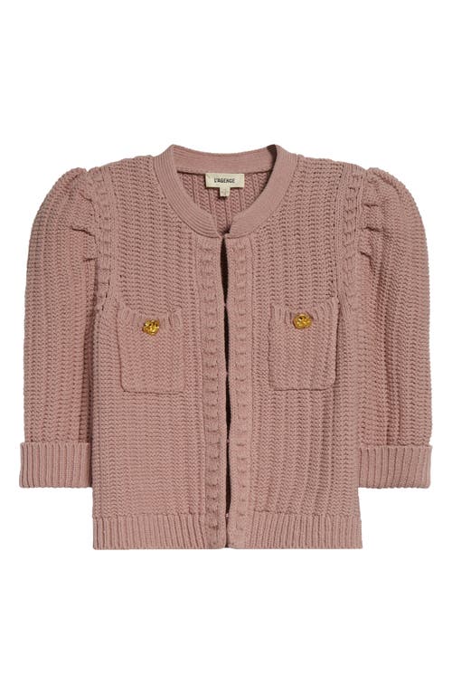 L Agence Delilah Cropped Textured Cardigan In Pink