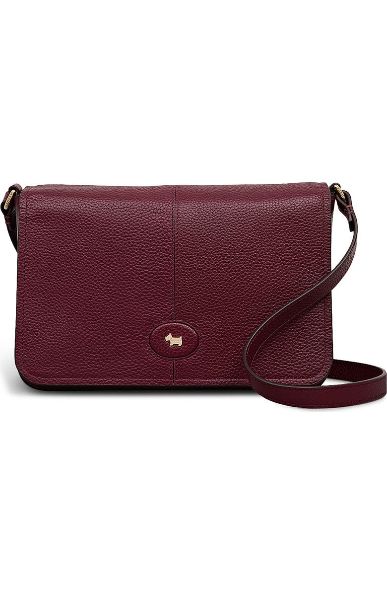 Radley Maldon Mews Medium Flapover Crossbody Bag, Main, color, Dark Cherry