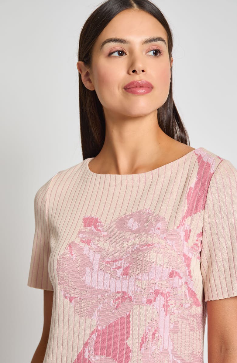 Misook Floral Jacquard Shift Dress, Alternate, color,