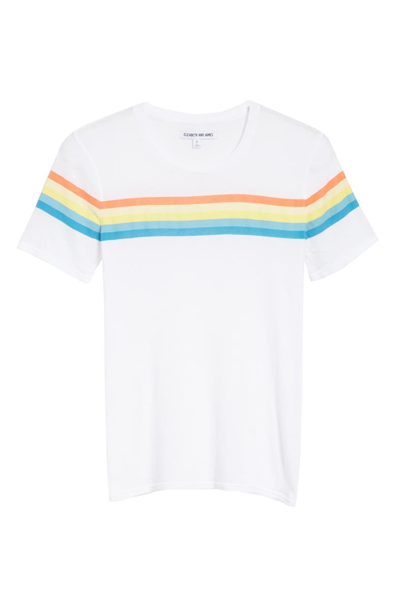 Elizabeth and James Rainbow Stripe Tee, Alternate, color,