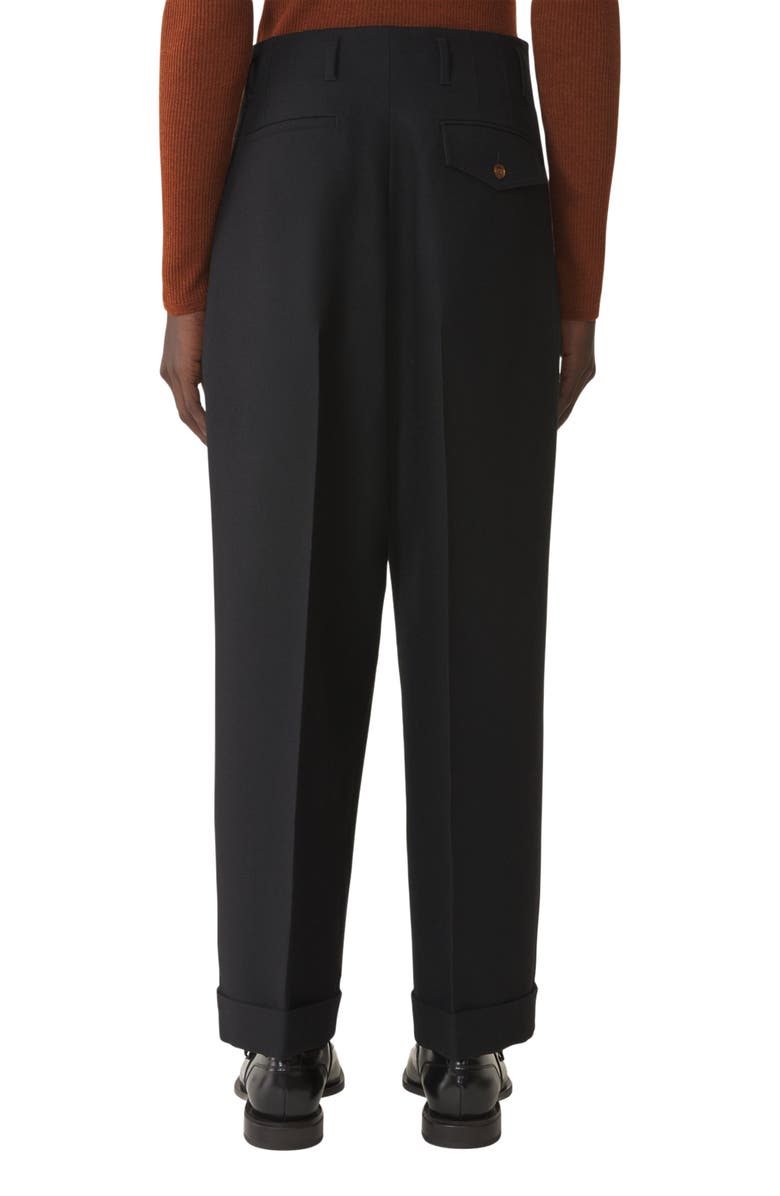 Lanvin Wide-Leg Flannel Pants in Woven Virgin Wool, Alternate, color, 