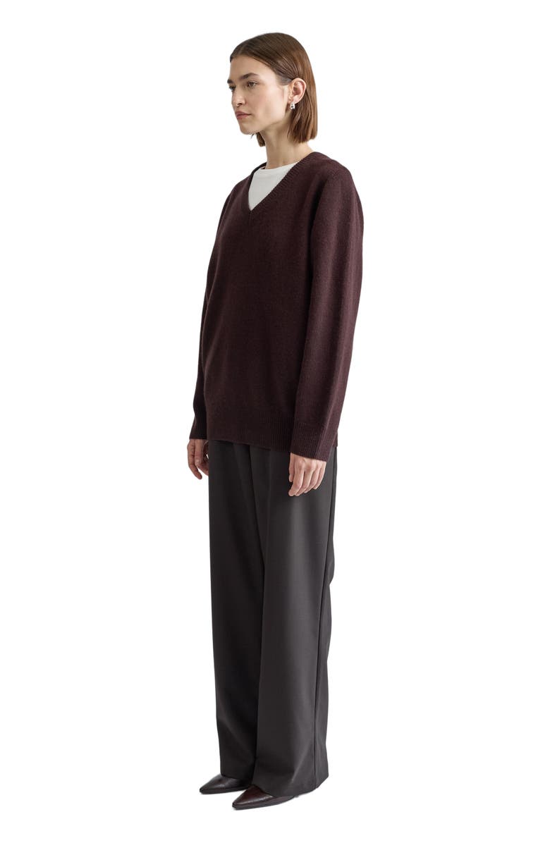 Almina Concept Wool V Neck Sweater, Alternate, color, Dark Brown