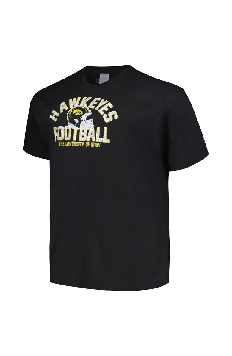 Champion Men's Champion Black Iowa Hawkeyes Big & Tall Football Helmet T-Shirt, Alternate, color,