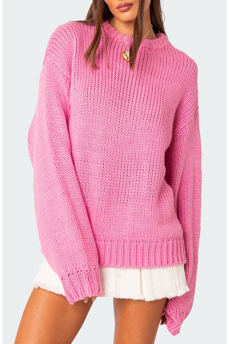 Aiden Oversize Chunky Sweater, Main, color, PINK