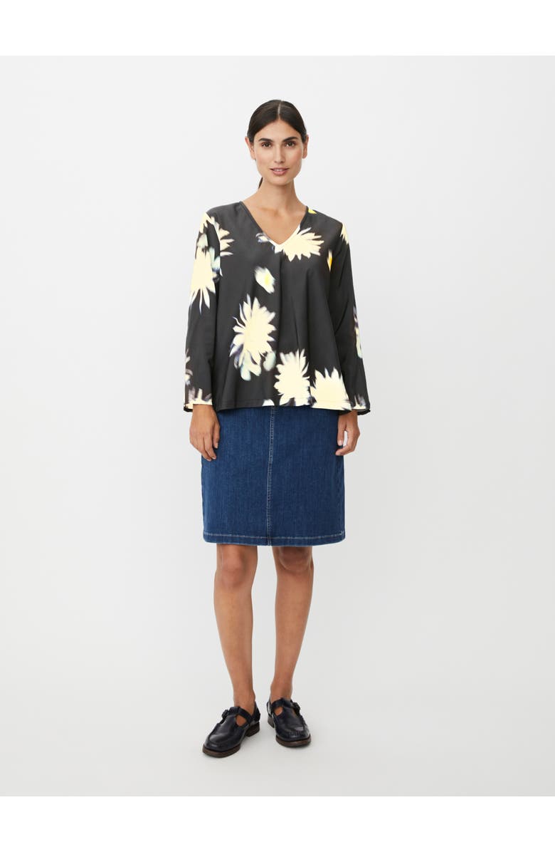 Masai Copenhagen Kala Long Sleeve V-Neck Blouse, Alternate, color, Muted Lime