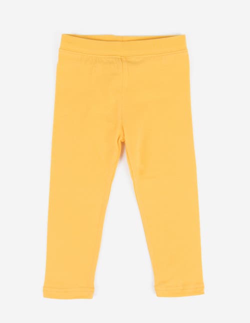 Leveret Girls Cotton Leggings, Solid Colors In Yellow