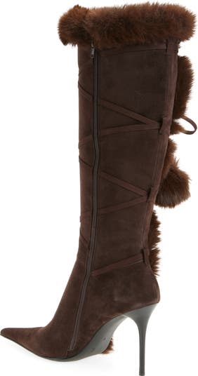 Chilly Faux Fur Trim Pointed Toe Boot