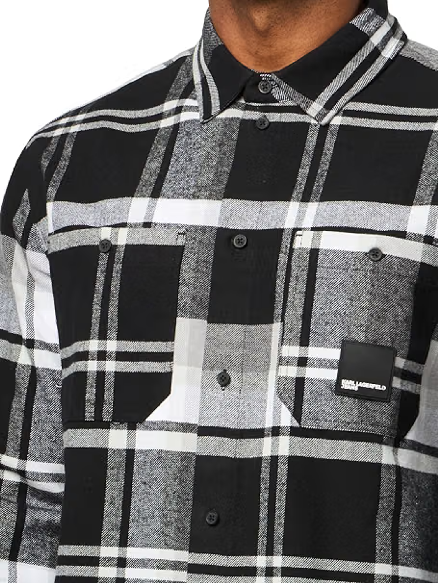 Karl Lagerfeld Jeans Men's Check Double Pocket Shirt (Men) | Nordstrom