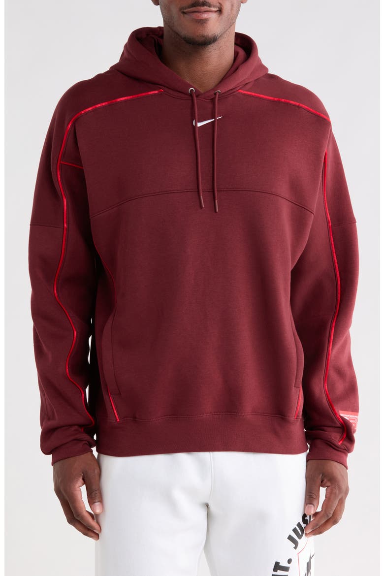 Sportswear Cotton Blend Hoodie, Main, color, DARK TEAM RED/ WHITE