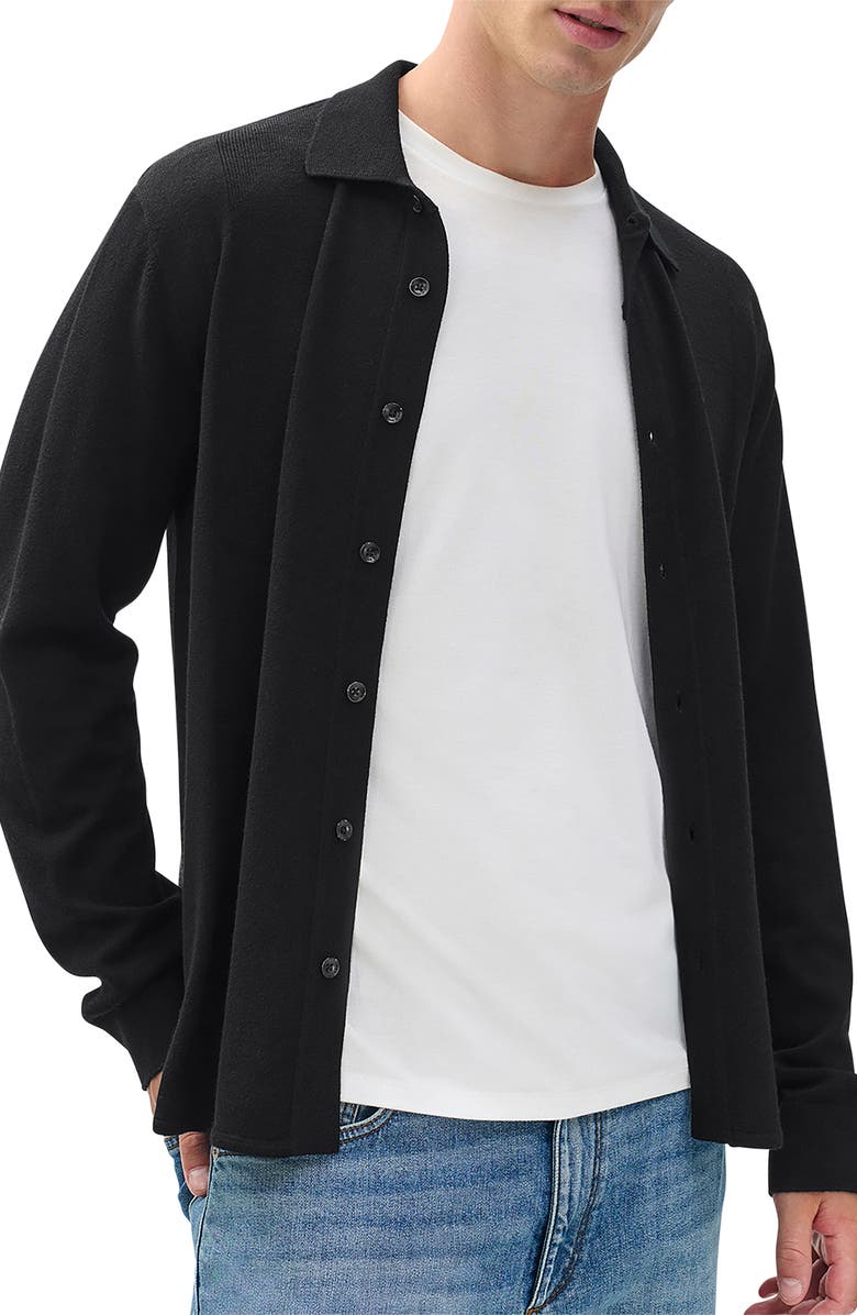 rag & bone Crawford Wool & Cashmere Cardigan, Alternate, color, Black