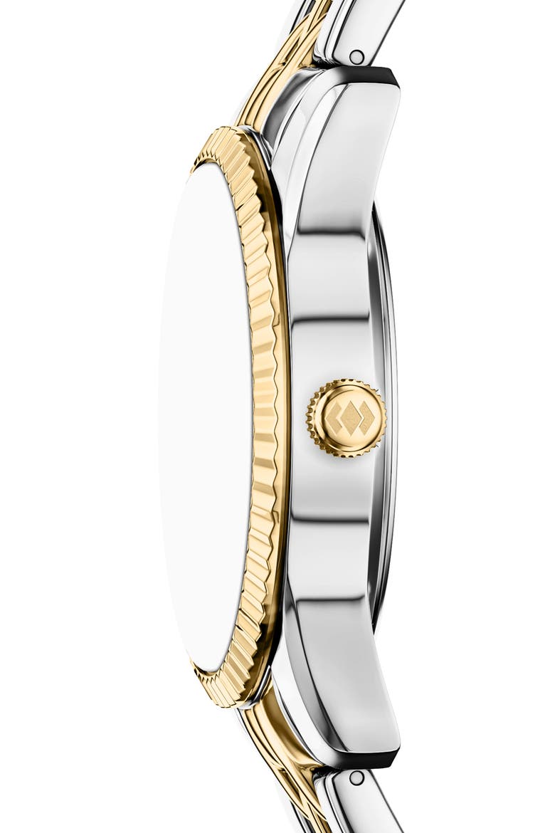 Scarlette Crystal Marker Bracelet Watch, 34mm, Alternate, color, BLACK/ TWO TONE