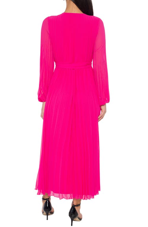 Marina Front Keyhole Long Sleeve Maxi Dress In Pink