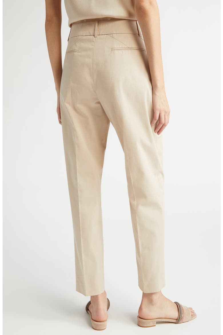 Slim Fit Tapered Leg Cotton Blend Pants, Alternate, color, SAND