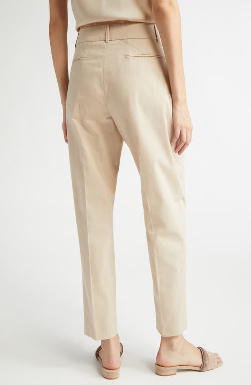 Eleventy Slim Fit Tapered Leg Cotton Blend Pants In Sand
