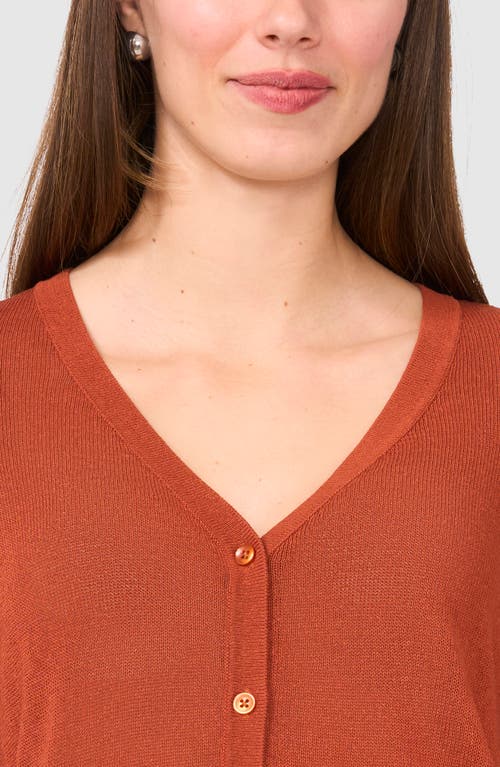 Halogenr Halogen(r) V-neck Cardigan In Baked Clay