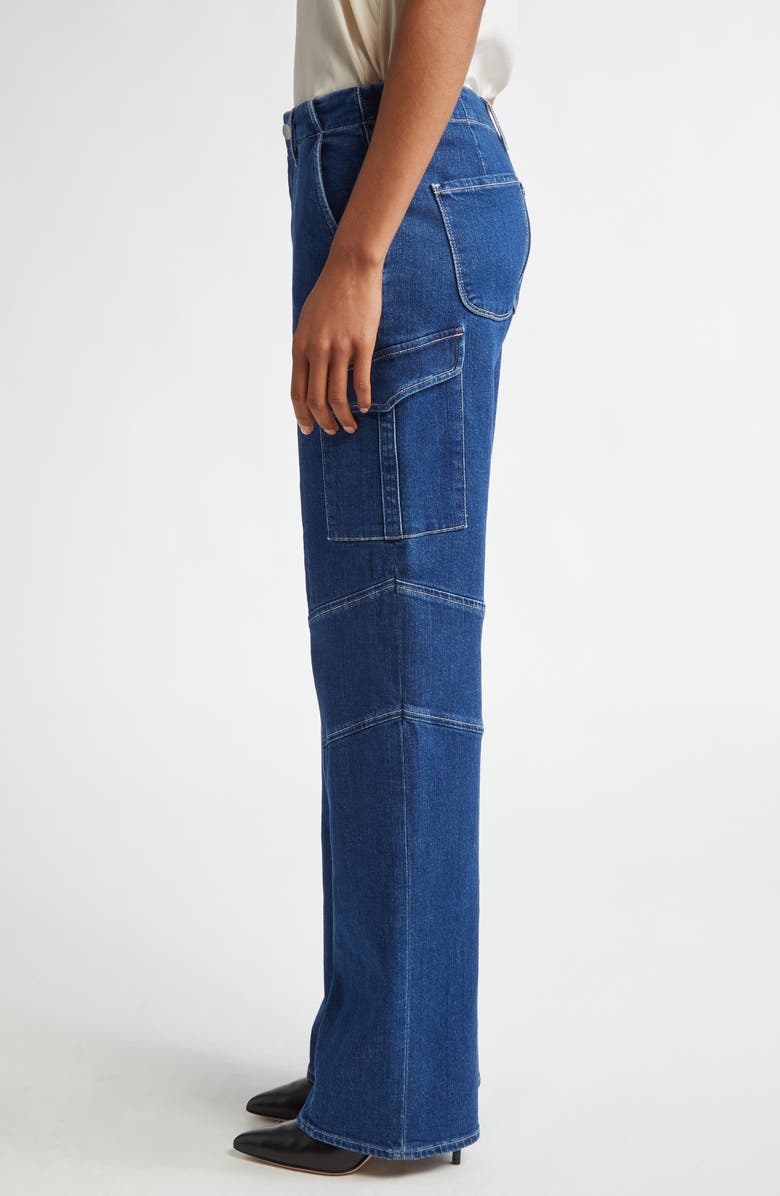 L'AGENCE Brooklyn High Waist Wide Leg Cargo Jeans, Alternate, color, Barca