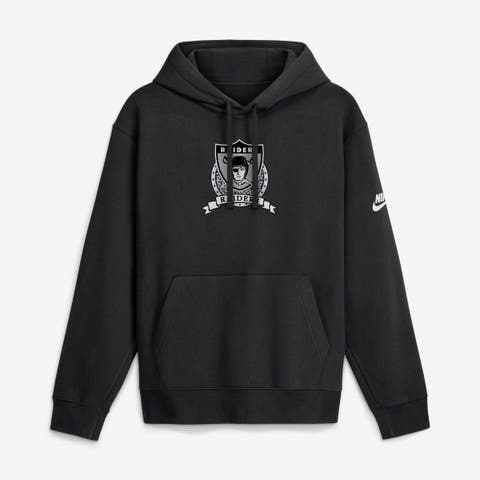 Men's Nike  Black Las Vegas Raiders Short Pass Rewind Club Fleece Hoodie