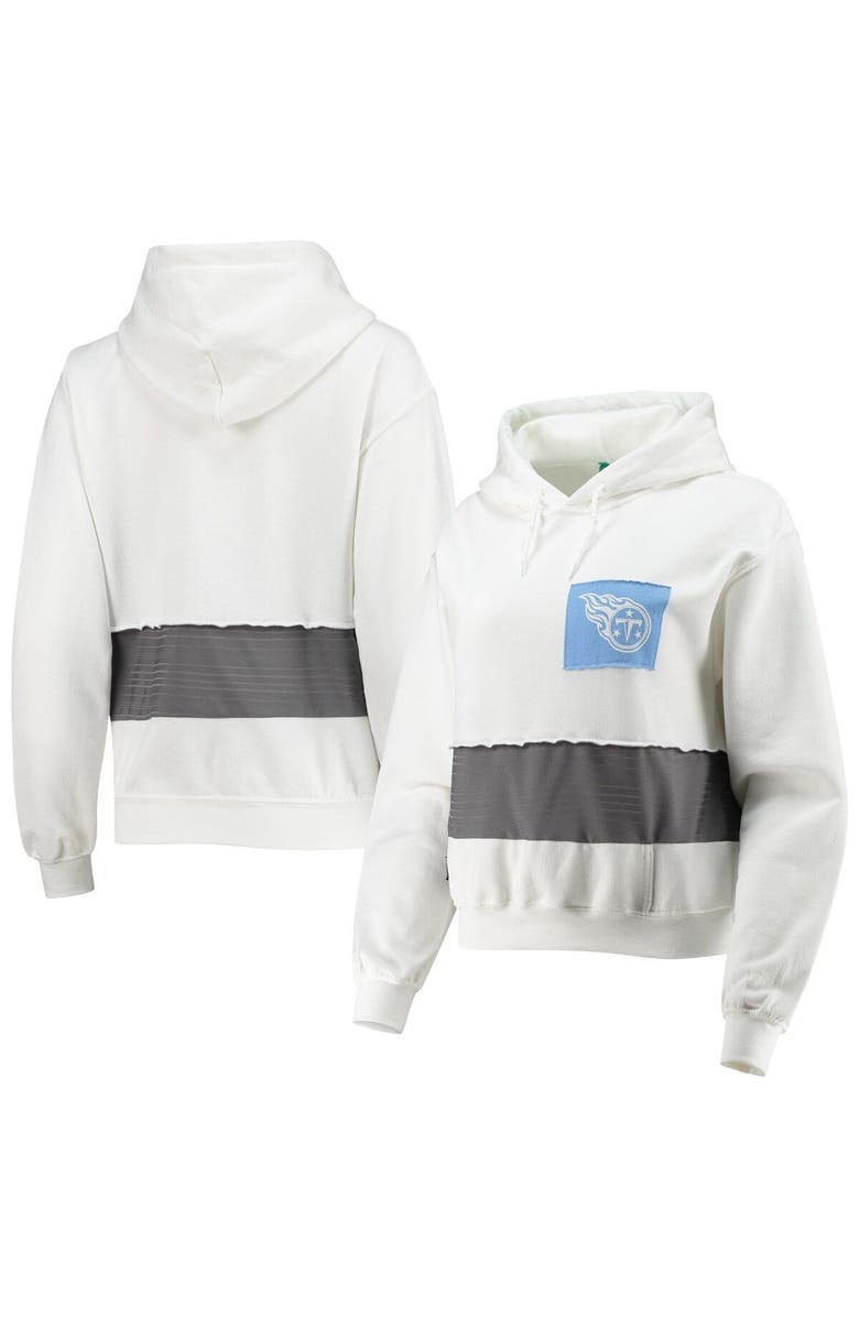 REFRIED APPAREL Women's Refried Apparel White Tennessee Titans Sustainable Crop Dolman Pullover Hoodie, Main, color, White