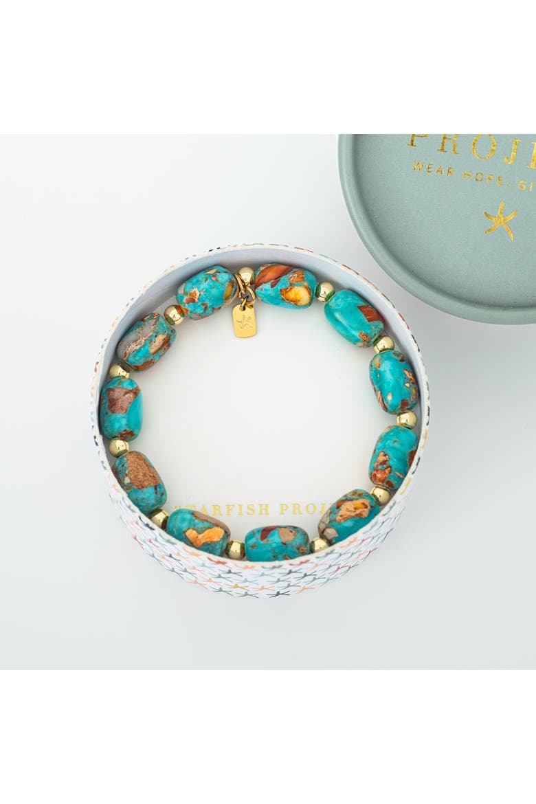 Sierra Bloom Turquoise Emperor Stone Beaded Bracelet, Alternate, color, Turquoise