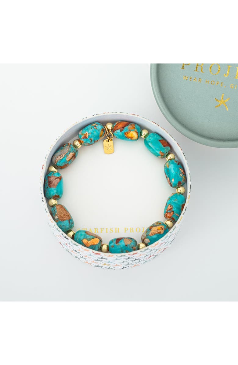 Starfish Project Sierra Bloom Turquoise Emperor Stone Beaded Bracelet, Alternate, color, Turquoise
