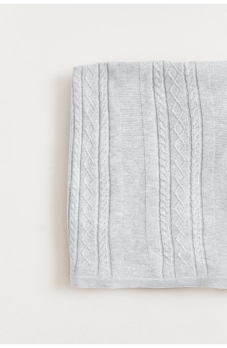 Babycottons Premium Cotton My First Knit Knitted Blanket for Infant, Alternate, color, Grey