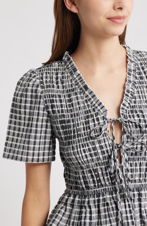 Rails Portia Stripe Smocked Ruffle Seersucker Crop Top
