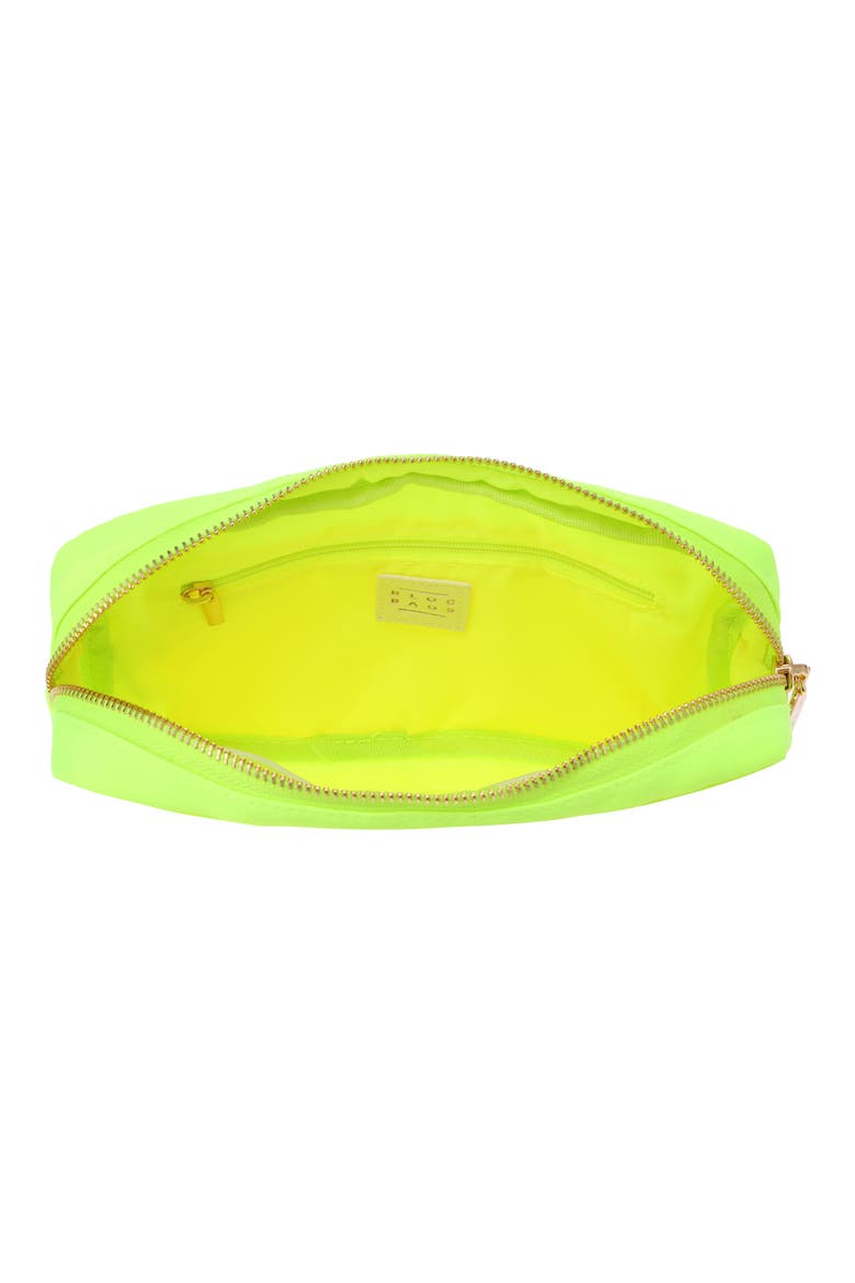 Medium Kiss Cosmetic Bag, Alternate, color, NEON YELLOW
