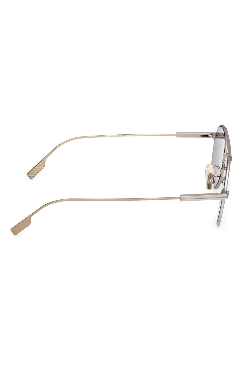 ZEGNA 55mm Pilot Sunglasses, Alternate, color, Matte Satin Palladium
