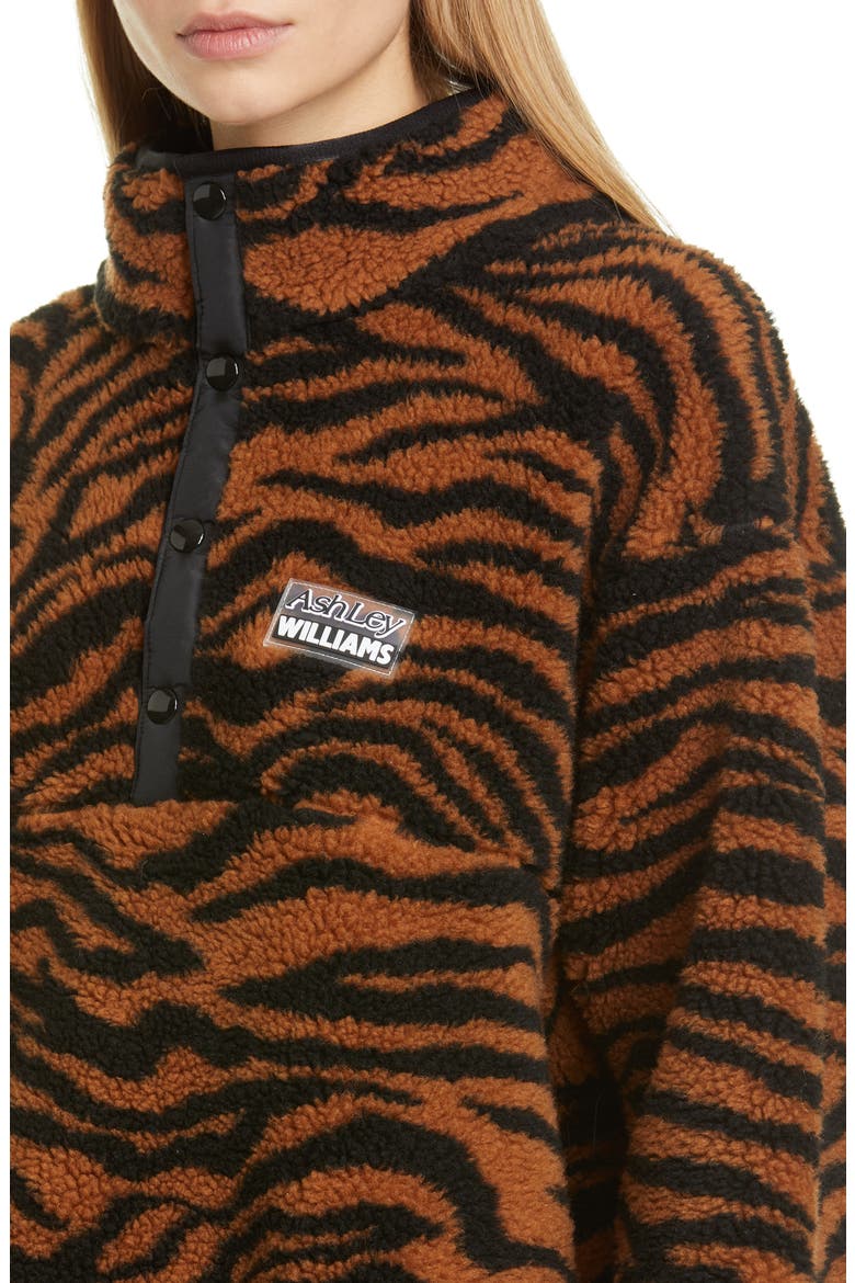 Juju Tiger Print Fleece Jacket, Alternate, color, TIGER