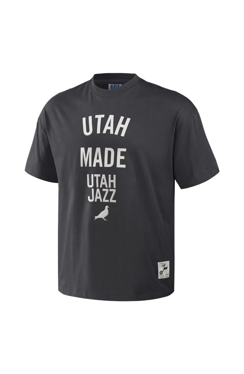 STAPLE Men's NBA x Staple Anthracite Utah Jazz Heavyweight Oversized T-Shirt, Alternate, color, Anthracite
