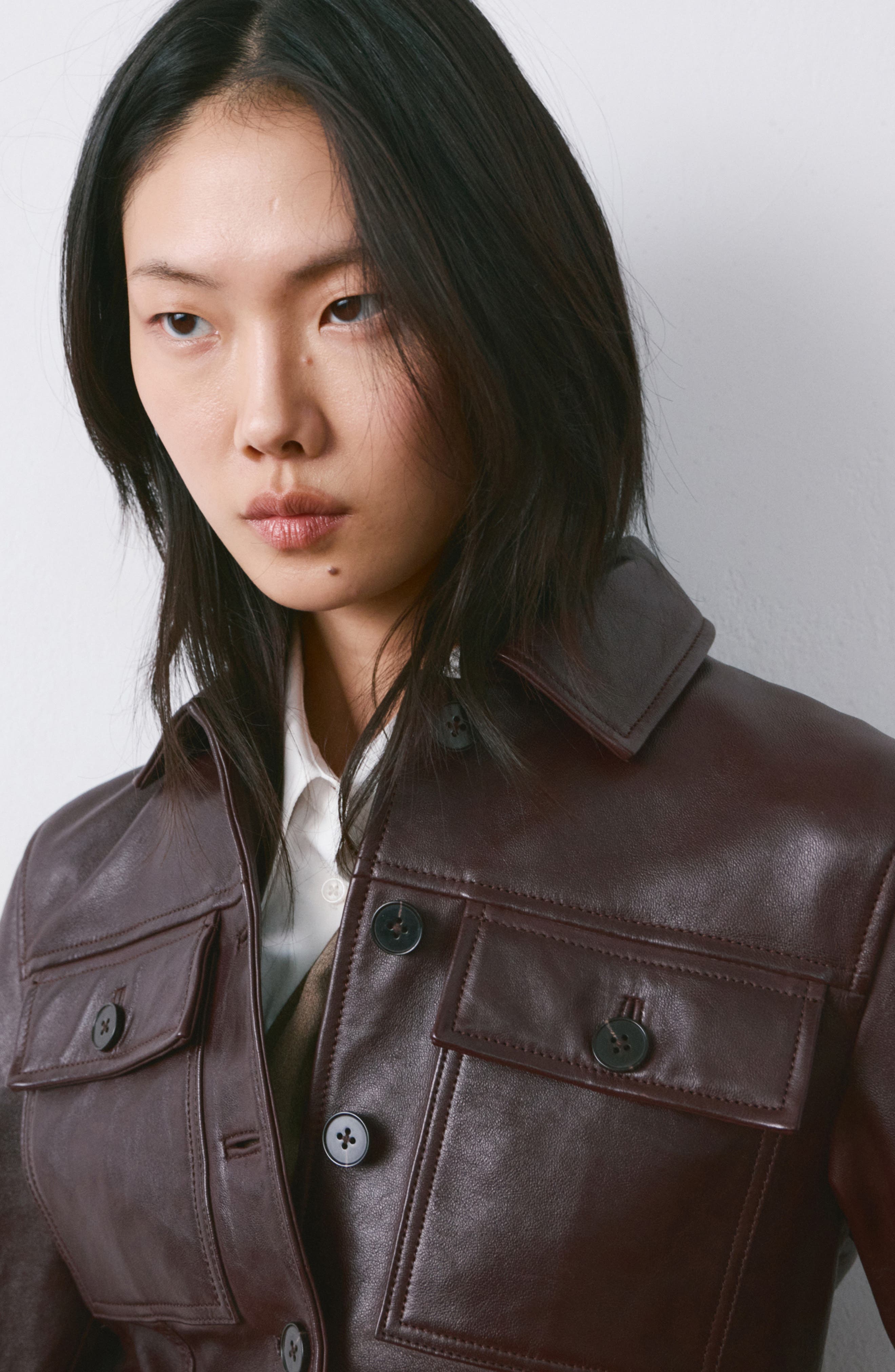 Женские MANGO Chaqueta Saint Leather Jacket — фото 4