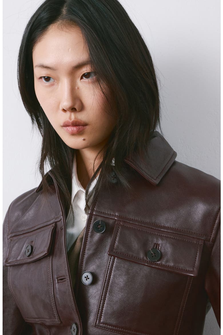 Chaqueta Saint Leather Jacket, Alternate, color, BURGUNDY