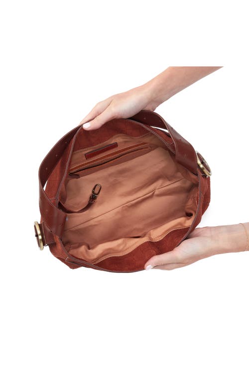 Hobo Render Croc Embossed Leather Shoulder Bag