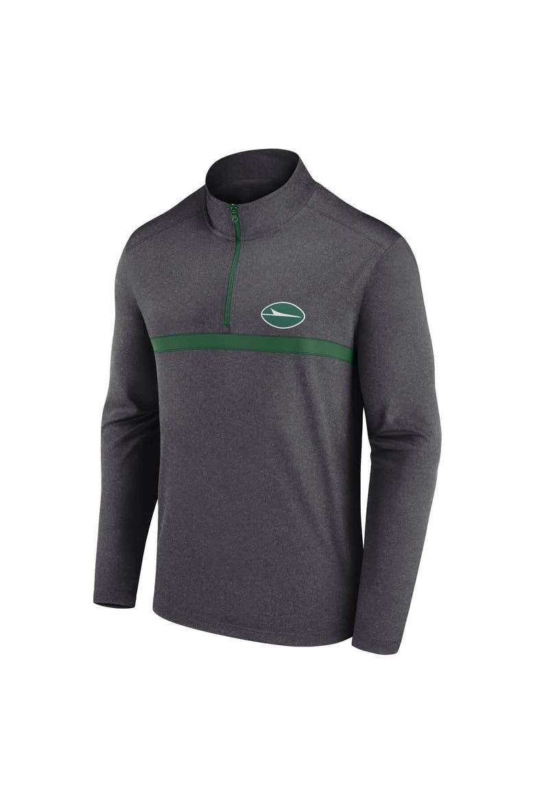 Men's Fanatics  Green New York Jets Head-to-Head Quarter-Zip Top, Alternate, color, Heather Charcoal