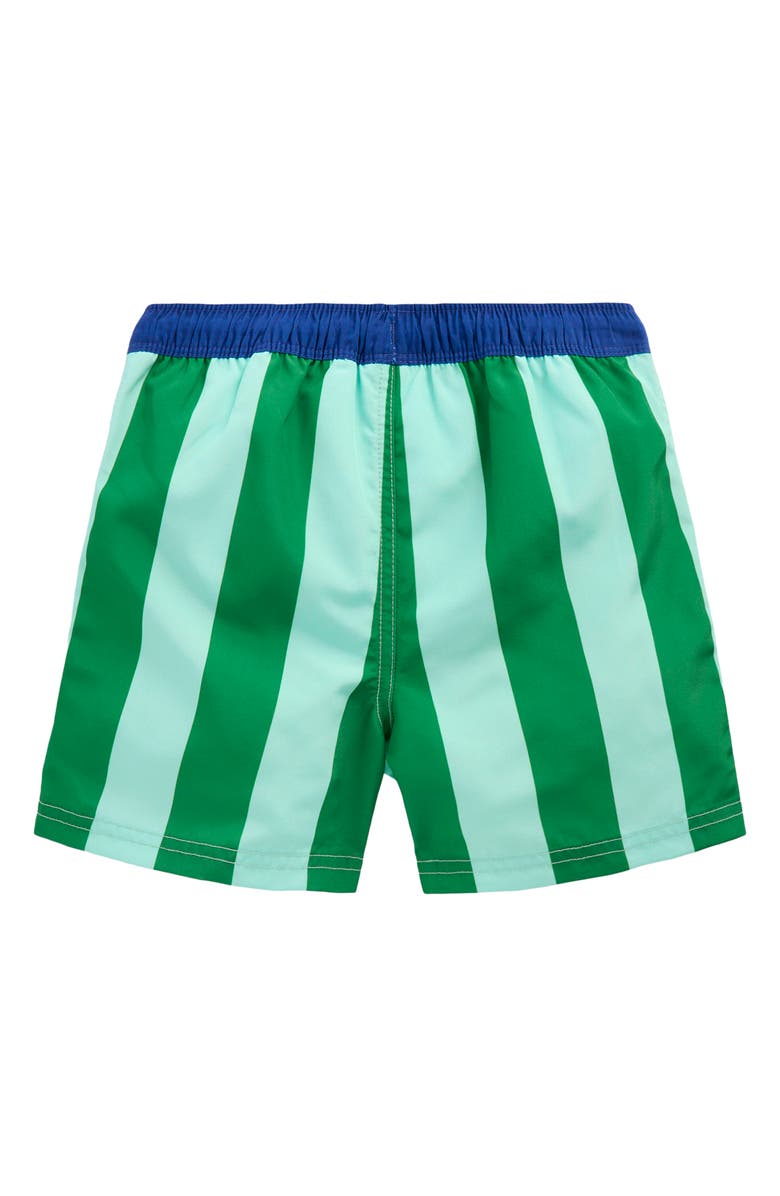 Mini Boden Kids' Contrast Stripe Swim Trunks, Alternate, color, Contrast Stripe