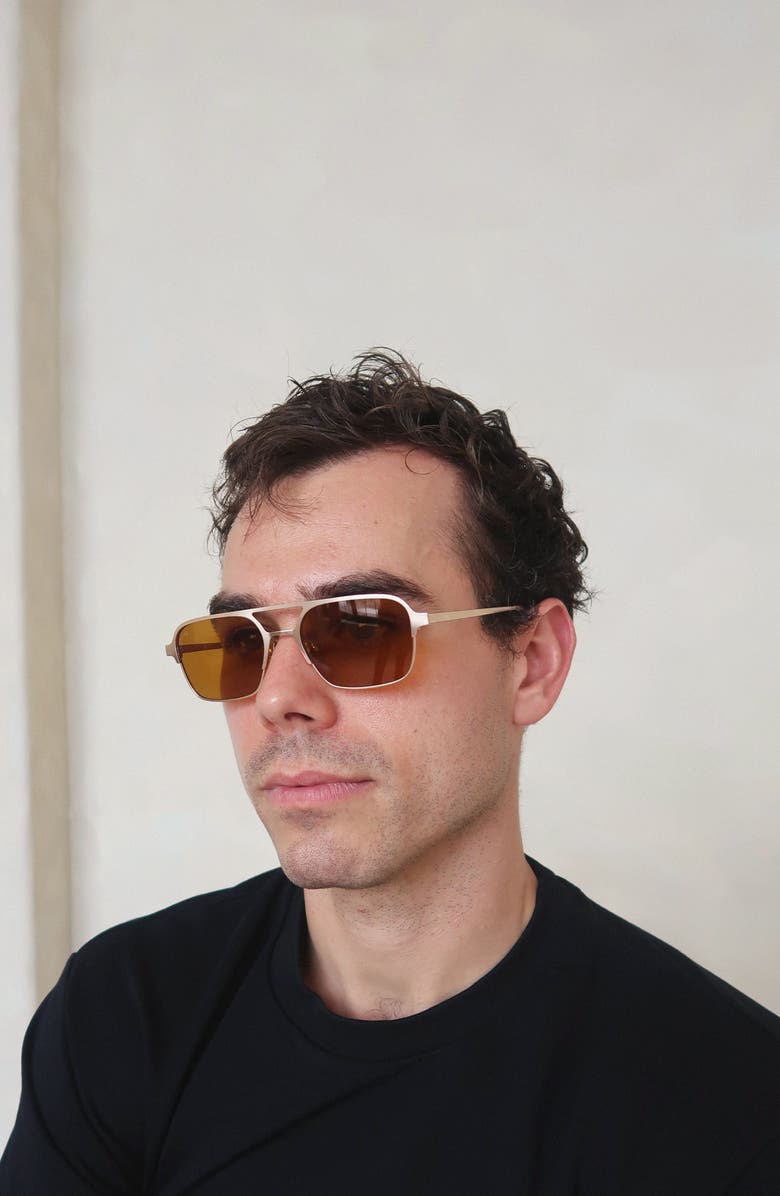 INDY Jimmy Aviator Polarized Sunglasses, Alternate, color, Brown