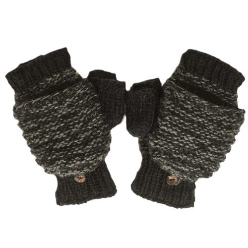 Nirvana Designs Speckle Knit Mittens In Charcoal